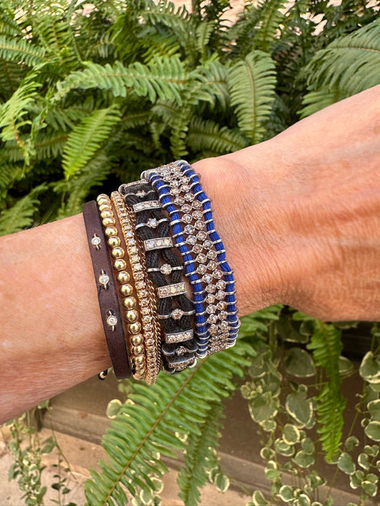 Woven Black Silk + Diamond Bracelet