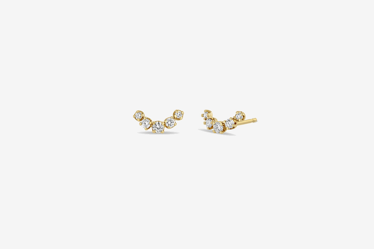 Zoe Chicco 14k Curved Bar Diamond Stud Earrings