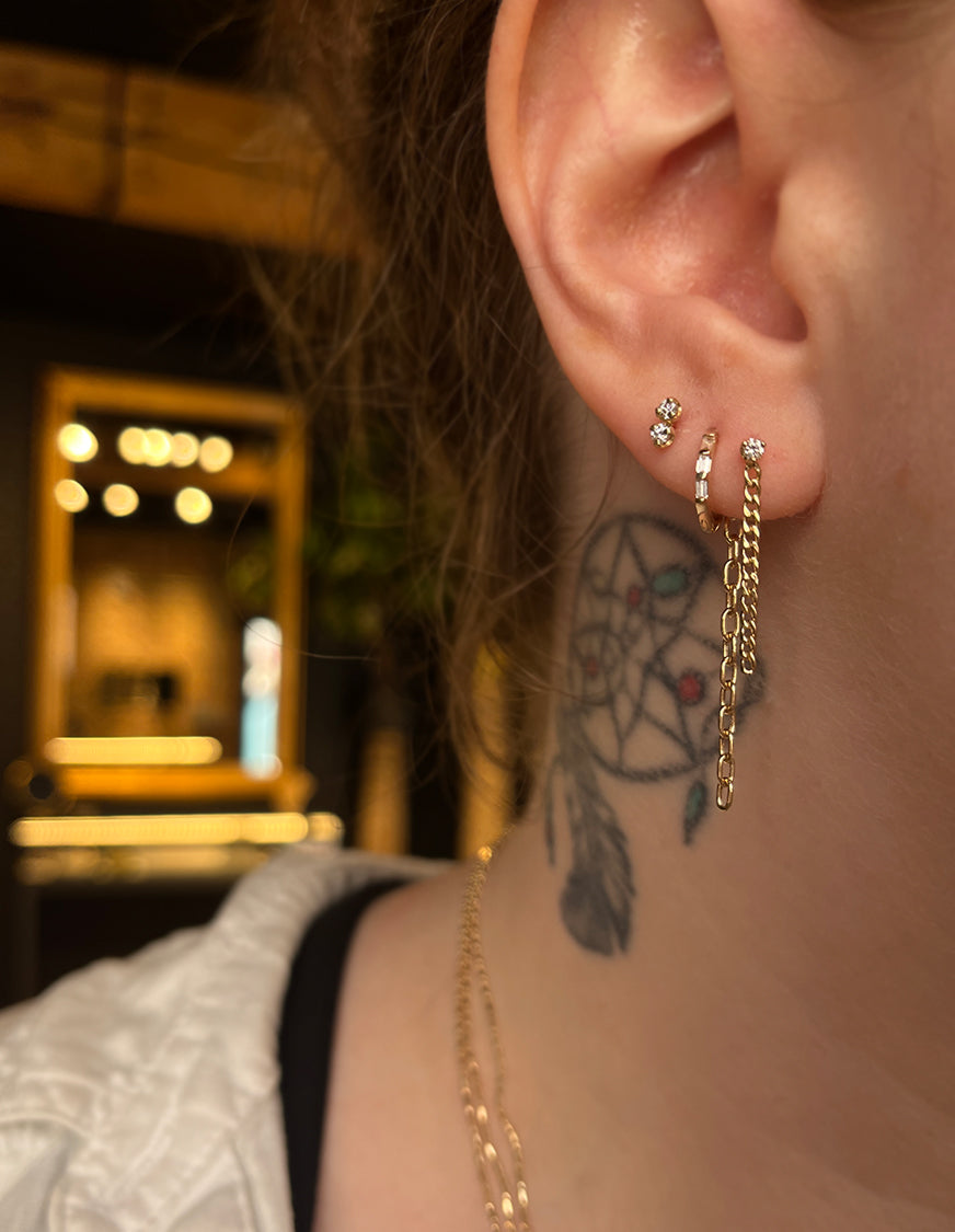 Zoe Chicco 14k Diamond Mixed Chain Drop Earrings