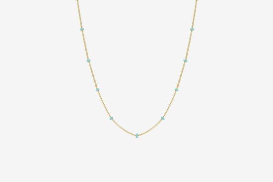 Zoe Chicco 14k Gold Enamel Satellite Curb Chain Necklace