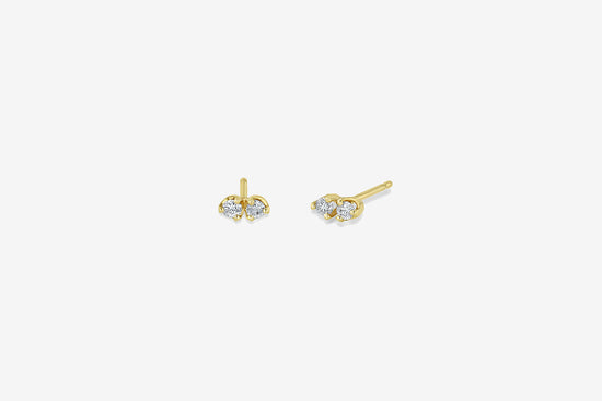 Zoe Chicco 14k Gold Twin Diamond Stud Earrings