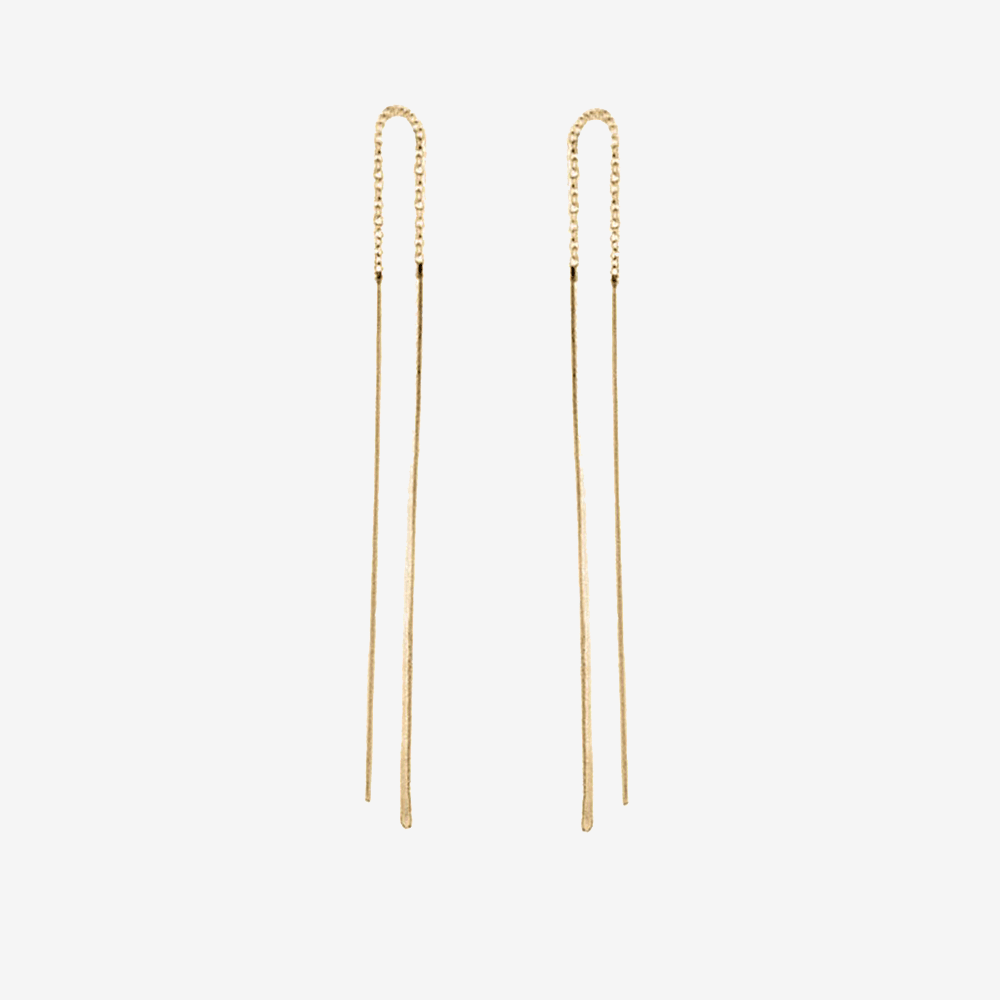 Zoe Chicco 14k Hammered Wire Threader Earrings