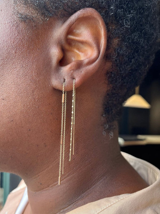 Zoe Chicco 14k Long 3 Bar Threader Earrings