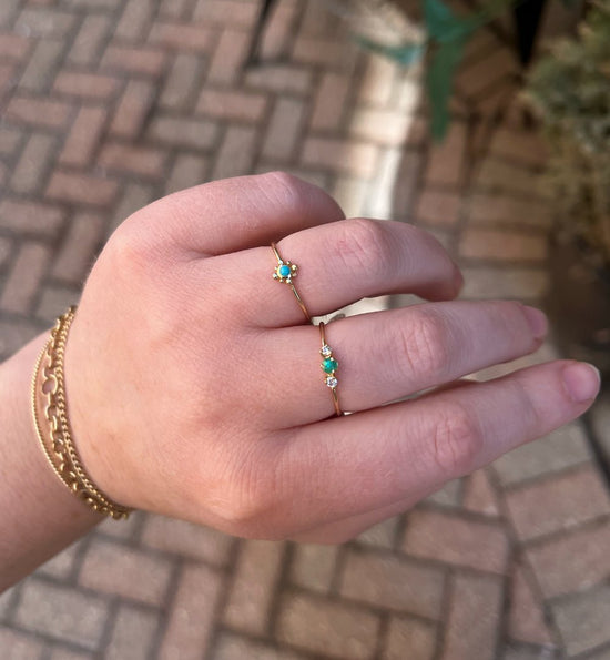 Zoe Chicco 14k Tiny Bead Turquoise Starburst Ring