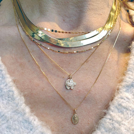 14k Gold Disco Chain Necklace