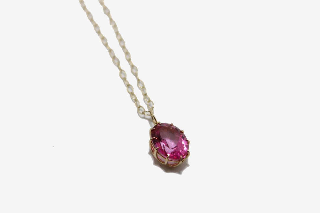 Load image into Gallery viewer, 14k Gold Pink Topaz Pendant Necklace
