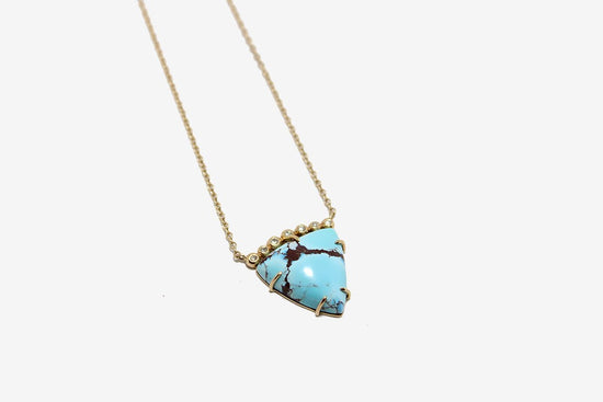 14k Gold Turquoise Triangle Necklace