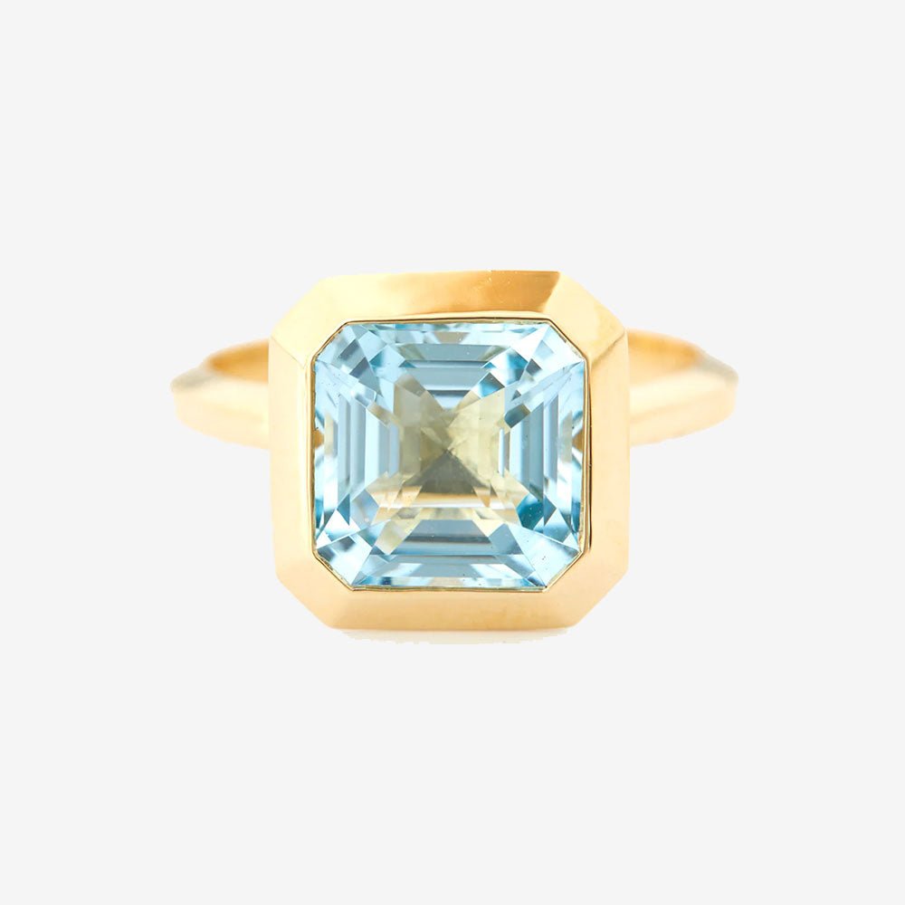 18k Gold Aquamarine Nouveau Supreme Ring