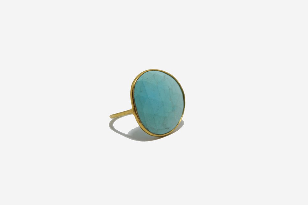 18k Gold Sleeping Beauty Turquoise Ring