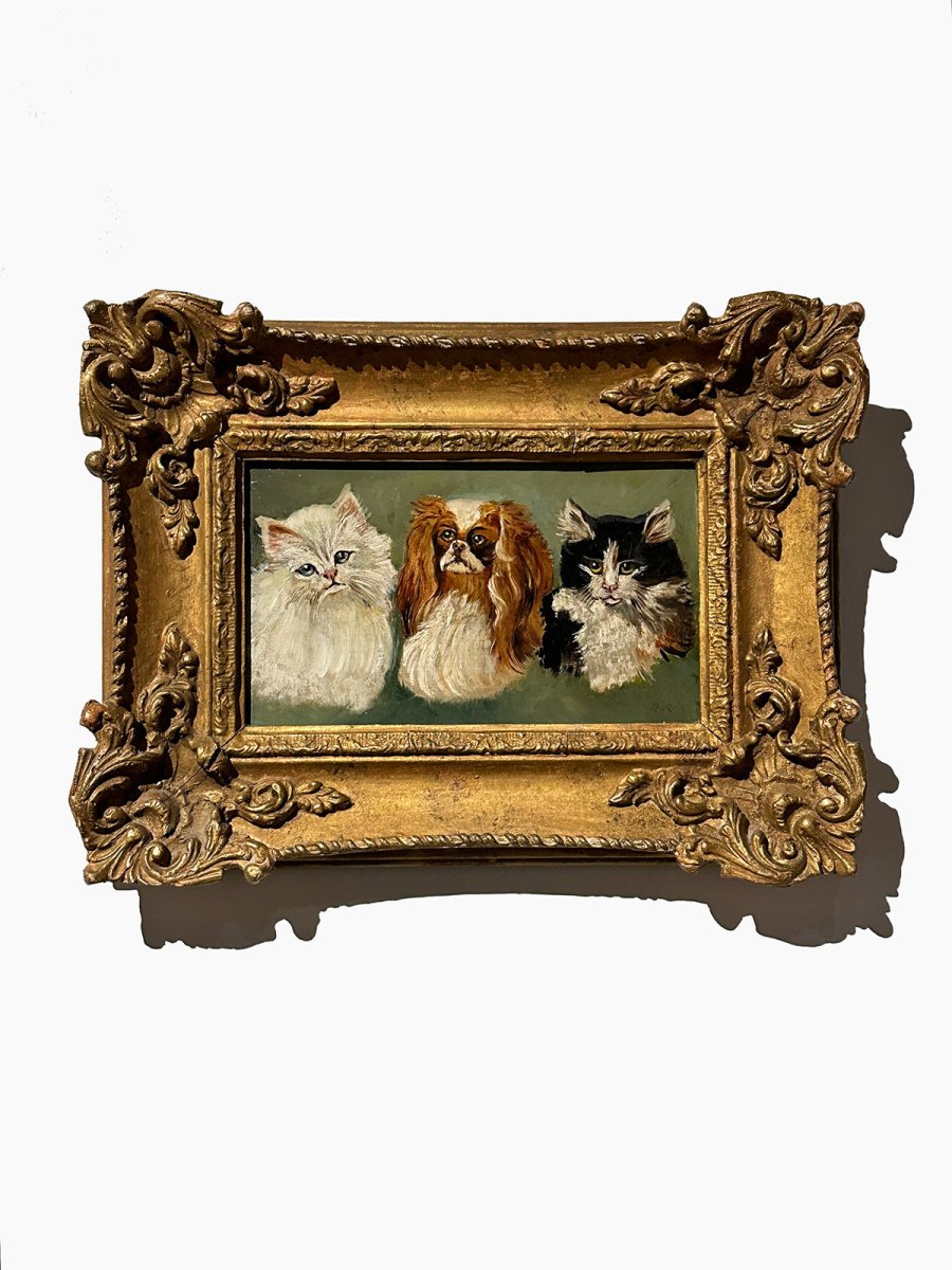 19th Century English Pet Portrait Painting – Gem
