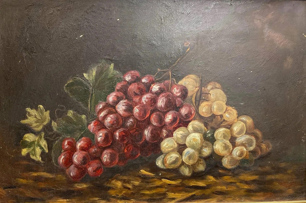 Load image into Gallery viewer, Antique European Grapes Still Life
