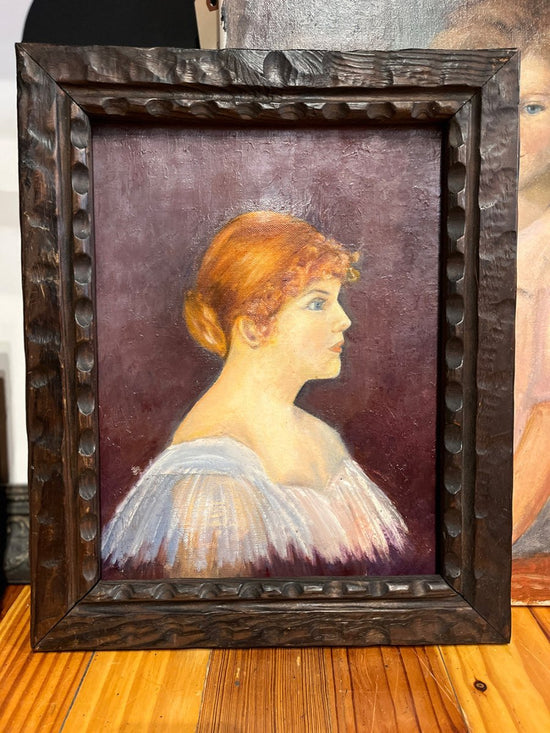 Load image into Gallery viewer, Antique Portrait Young Woman in Purple
