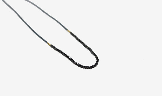 Beaded Grey + Black Spinel Necklace