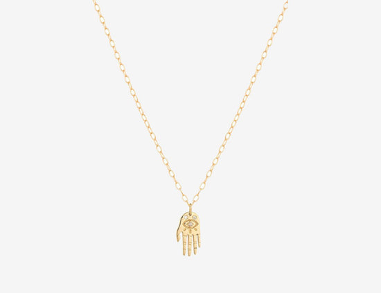 Celine Daoust 14k Mini Dharma Hand Necklace
