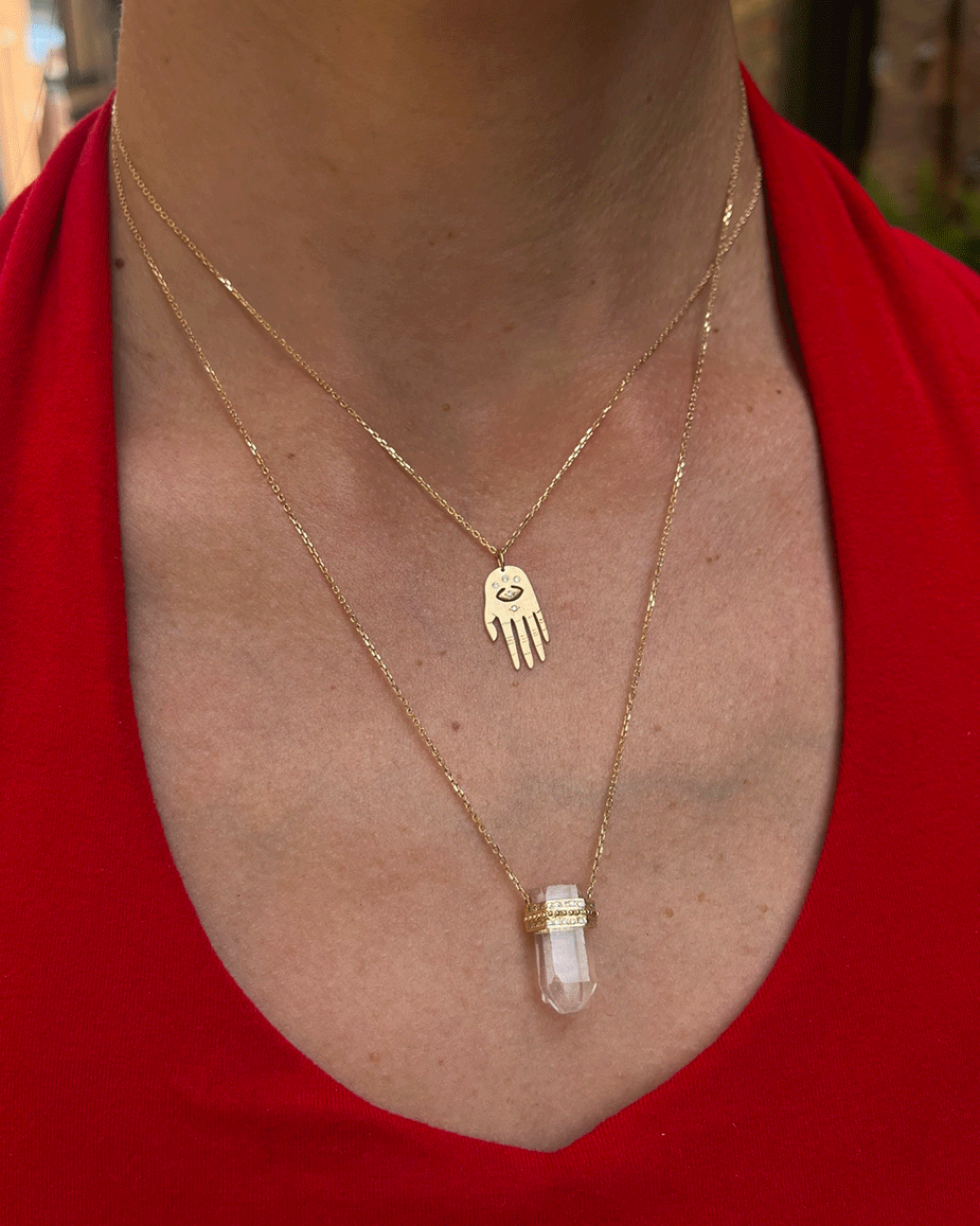 Celine Daoust 14k Small Dharma Hand Necklace