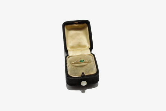 Load image into Gallery viewer, Celine Daoust Emerald Marquise &amp;amp; Diamond Eye Ring
