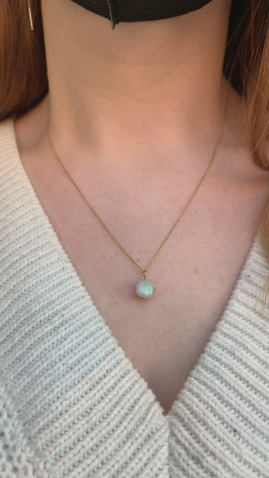 Load and play video in Gallery viewer, Yi Collection 18k Gold Opal &amp;amp; Diamond Reversible Necklace
