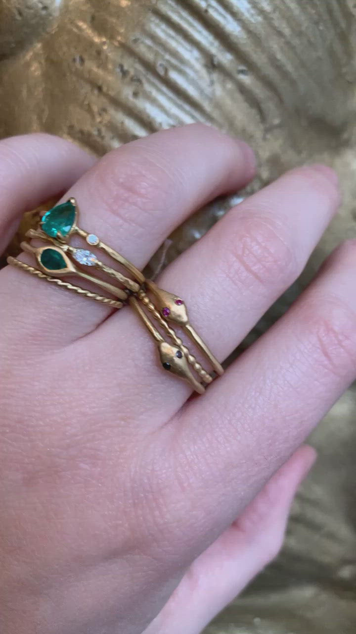 Petite Baleine 18k Gold Ouroboros Ring