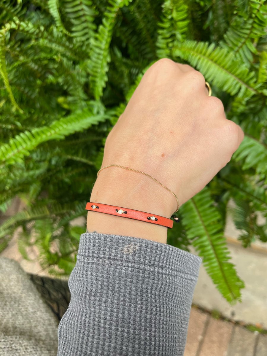 Diamond + Leather bracelet