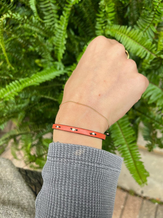 Diamond + Leather bracelet