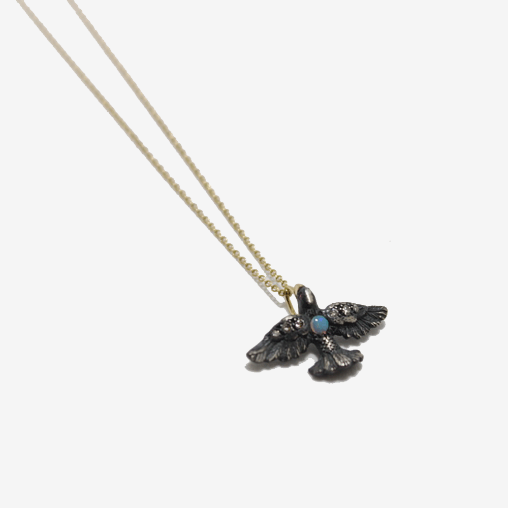 Gemstone & Diamond Swallow Necklace