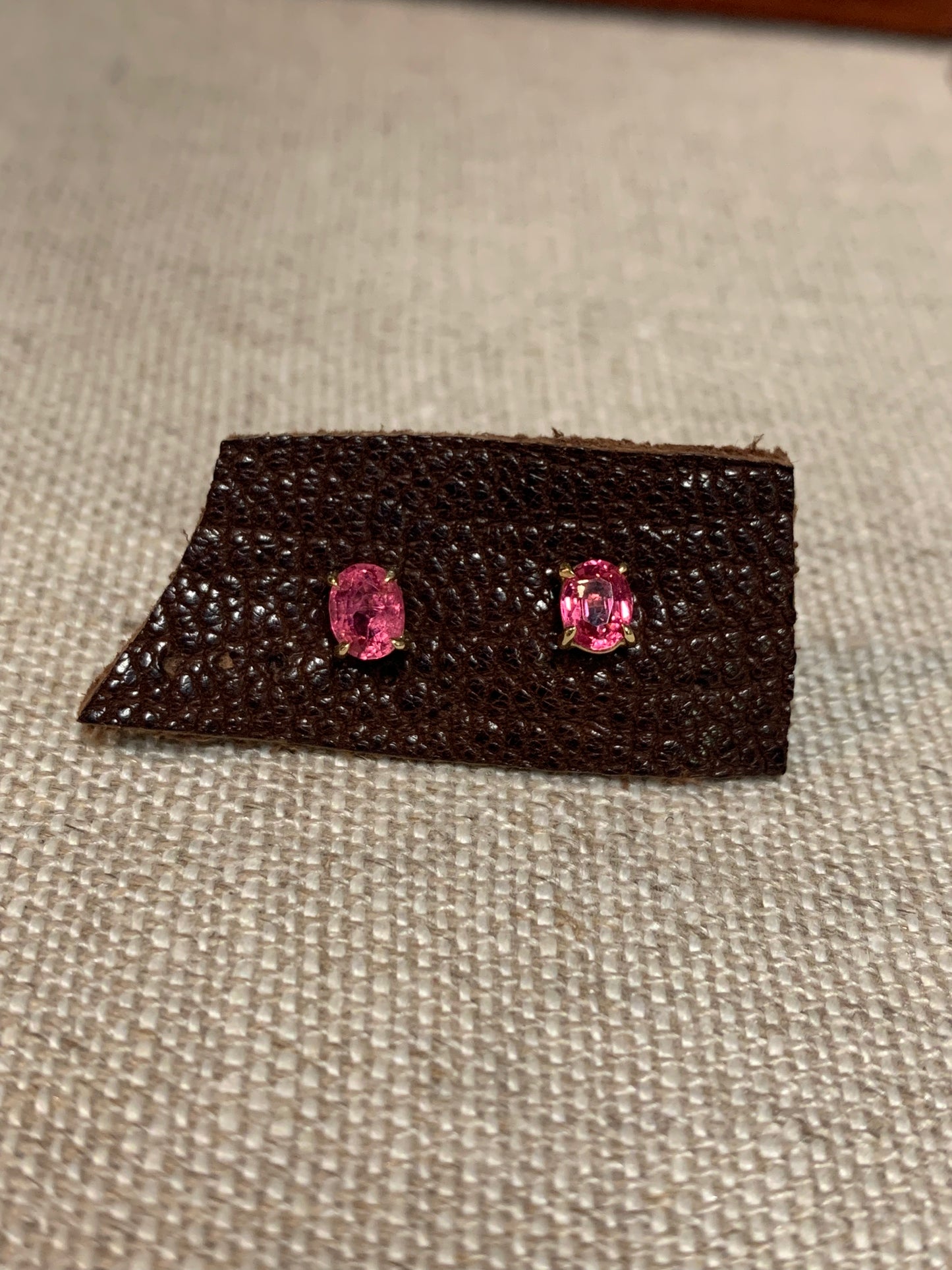 Petite Baleine 14k Gold Pink Spinel Stud Earrings