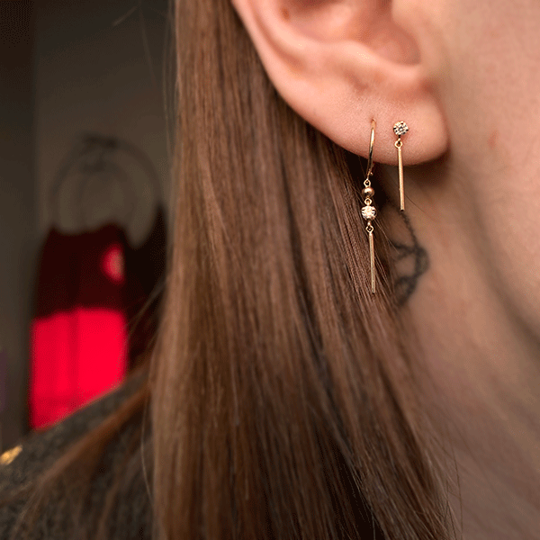 Jack & G 14k Gold Diamond Wisp Earring