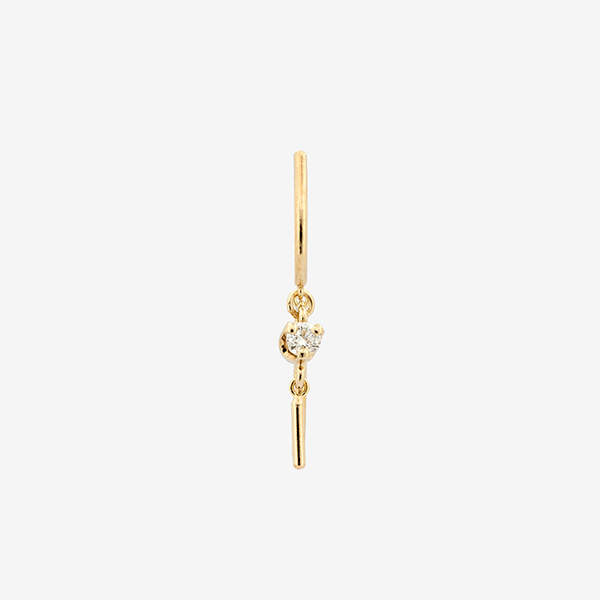 14k Gold Diamond Baby Chime - Single Earring