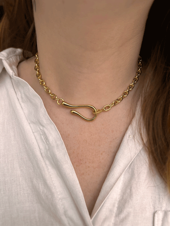 Load image into Gallery viewer, Meredith Kahn Large Hook + Loop Cable Necklace
