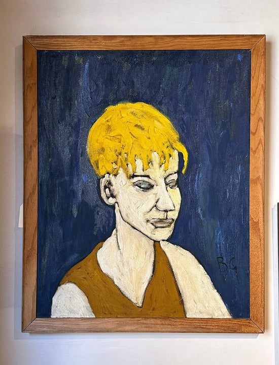 Load image into Gallery viewer, Mid Century Oil on Board Elfriede&amp;#39;s Portrait by Blanco
