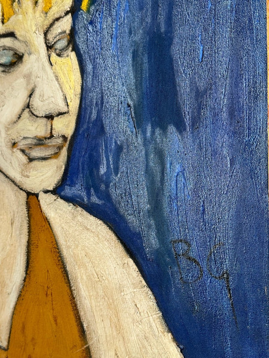 Load image into Gallery viewer, Mid Century Oil on Board Elfriede&amp;#39;s Portrait by Blanco
