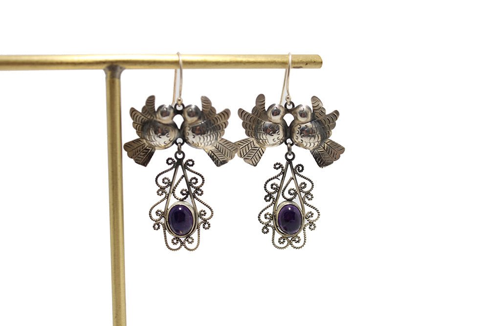 Oaxacan Silver & Amethyst Earrings