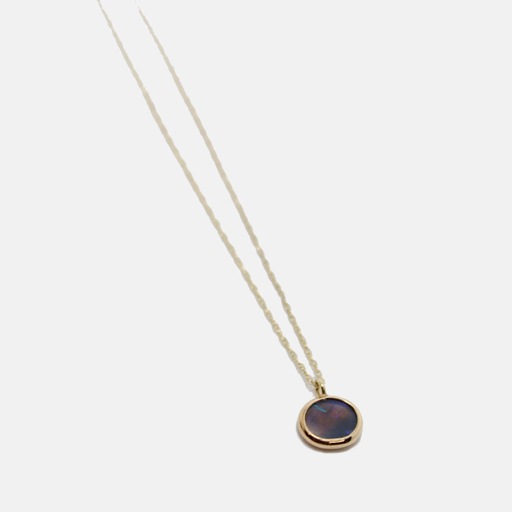 Petite Baleine 14k Australian Opal Necklace