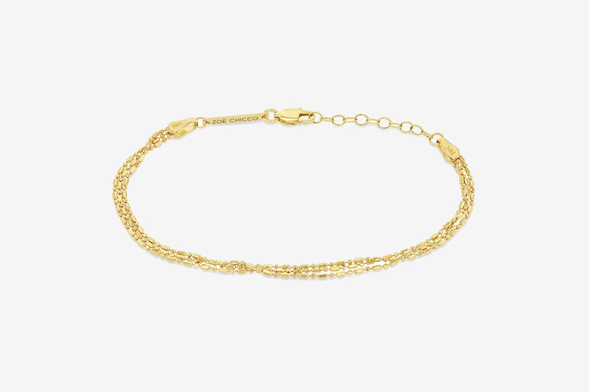 Load image into Gallery viewer, Zoe Chicco 14k 3 Strand Tube &amp;amp; Bead Bracelet
