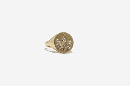 Load image into Gallery viewer, Zoe Chicco 14k Diamond Mosaic Signet Ring
