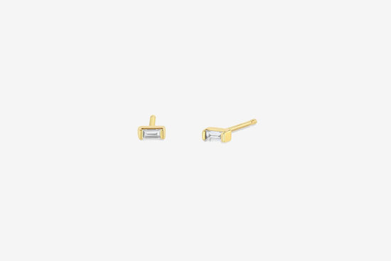 Load image into Gallery viewer, Zoe Chicco 14k Gold Baguette Diamond Earrings
