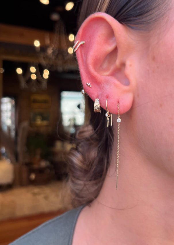 Zoe Chicco 14k Gold Diamond Bezel Threader Earrings