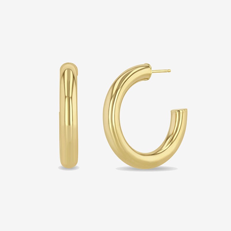 Load image into Gallery viewer, Zoe Chicco 14k Gold Medium Tube Hoops
