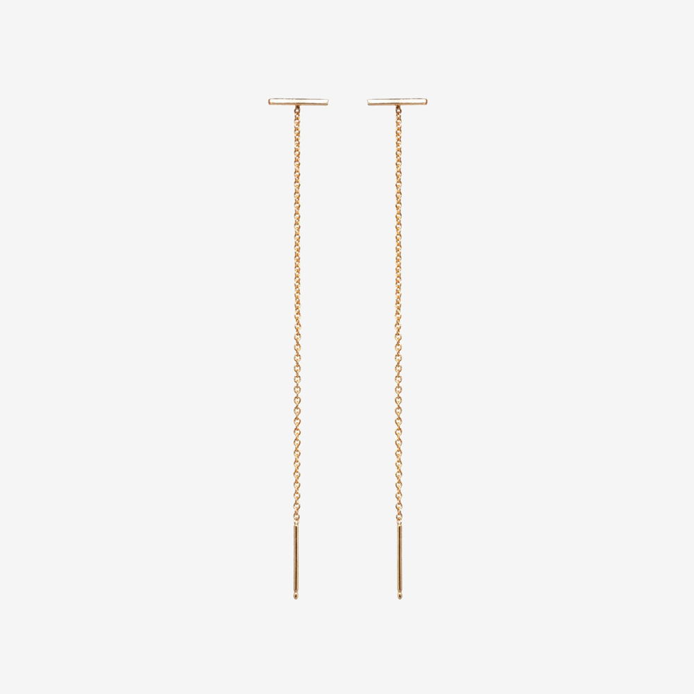 Zoe Chicco 14k Gold Thin Bar Threader Earrings