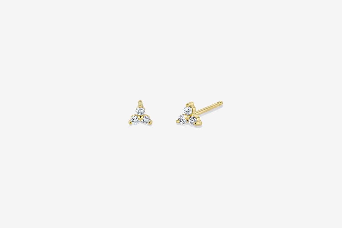 Load image into Gallery viewer, Zoe Chicco 14k Gold Trio Diamond Stud Earrings
