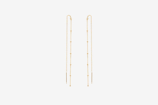 Load image into Gallery viewer, Zoe Chicco 14k Satellite Chain Threader Earrings
