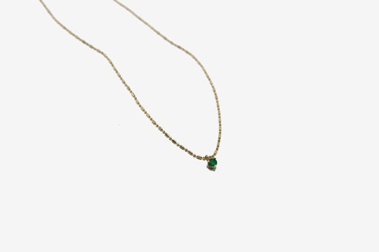 Load image into Gallery viewer, Zoe Chicco 14k Tiny Emerald Necklace
