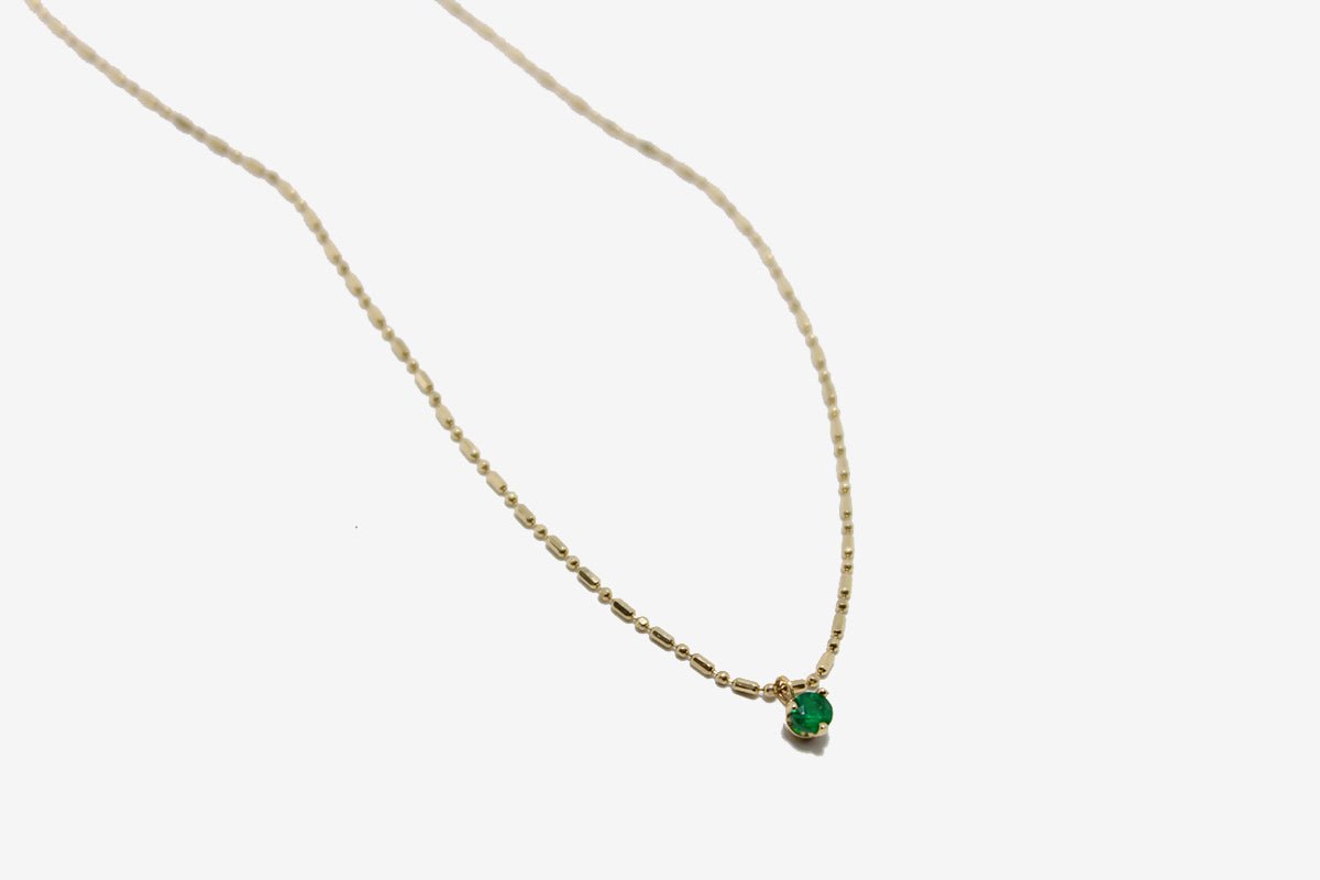 Load image into Gallery viewer, Zoe Chicco 14k Tiny Emerald Necklace
